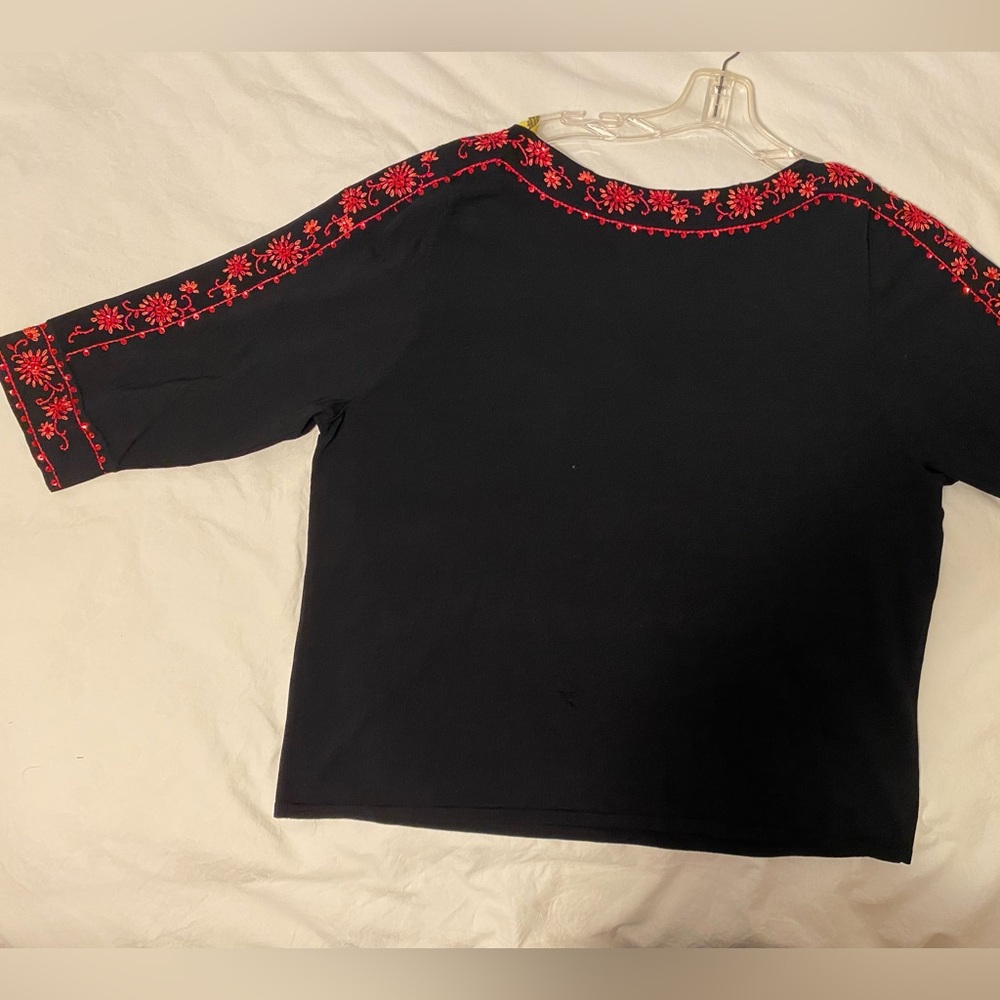 Black Blouse with elaborate red embroidery